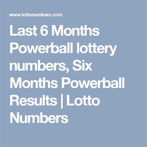 last 6 months powerball plus results